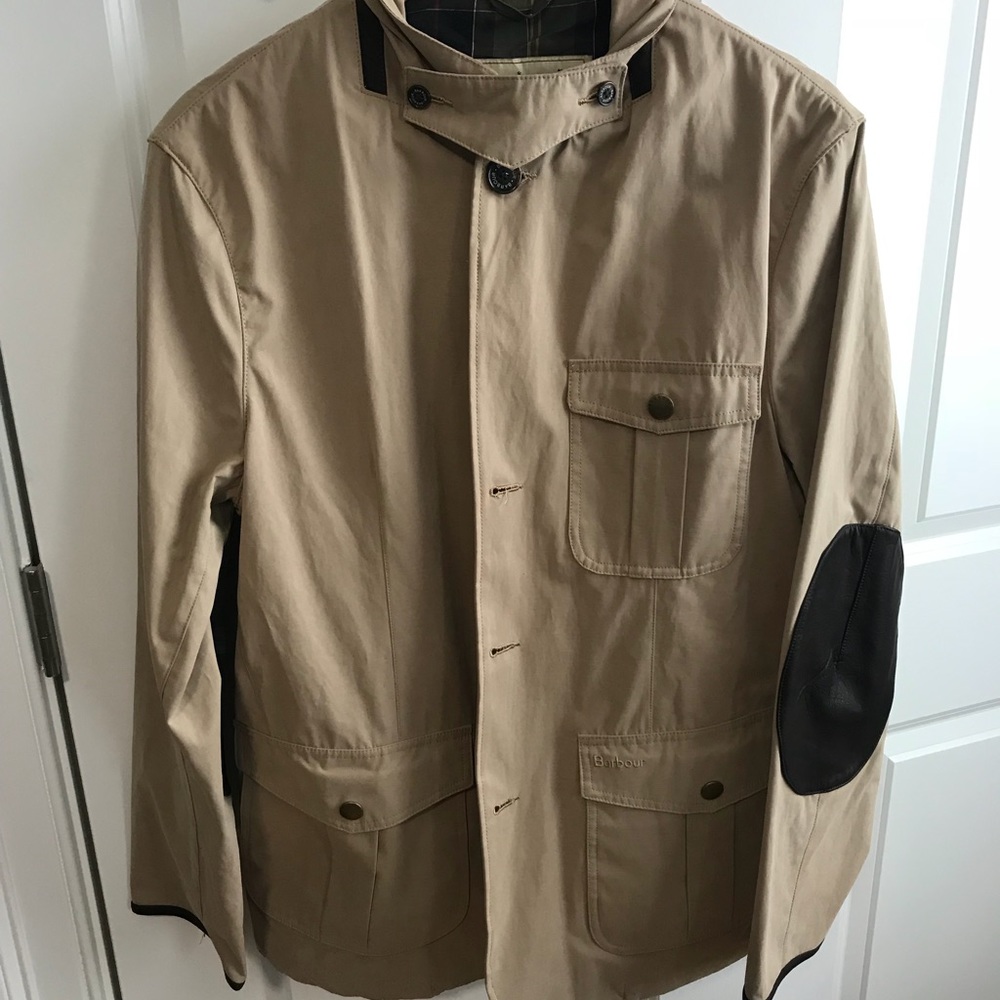 Barbour Lightweight Camel Jacket w Leather Elbow